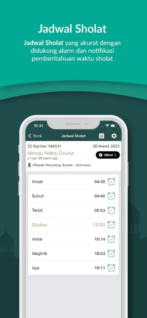 Aplikasi Al Qur'an Indonesia Jadwal Sholat