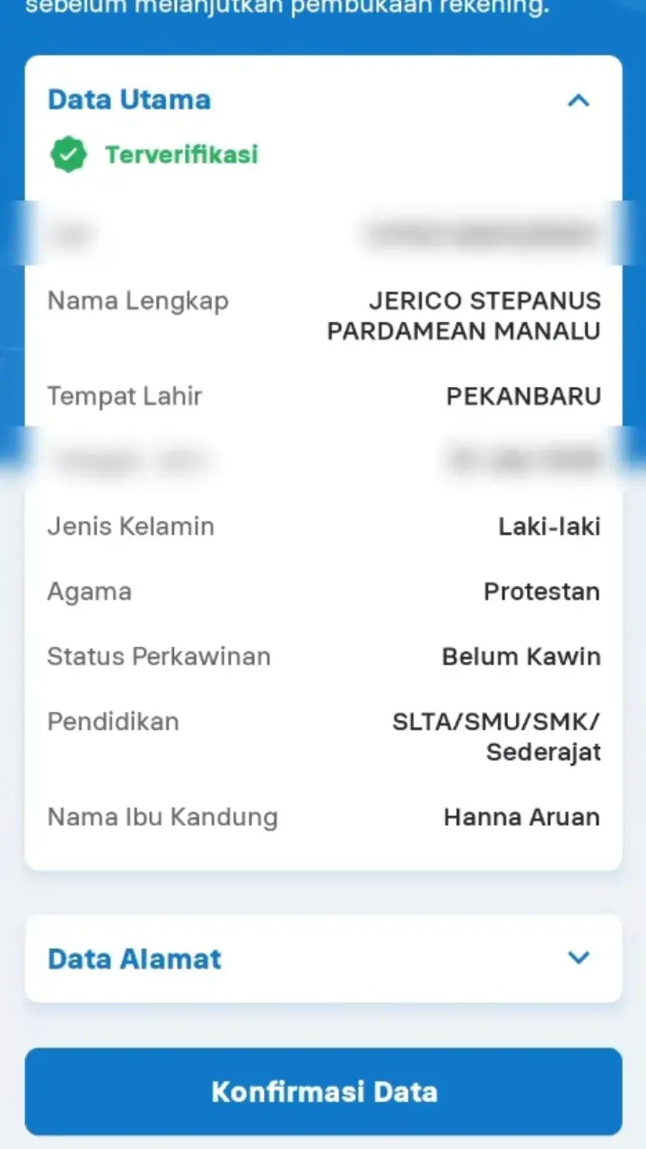 Konfirmasi Kembali Kebenaran Data Anda